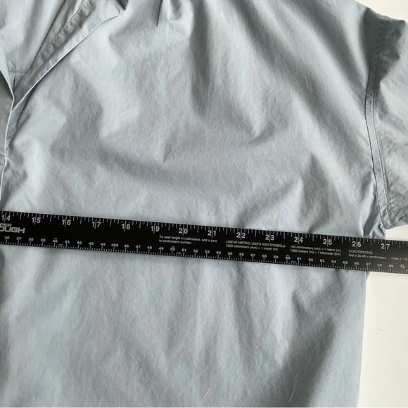 French Connection Womens Rhodes Shirt Blue Oversized Popover Blouse Slouchy S - Picture 6 of 12